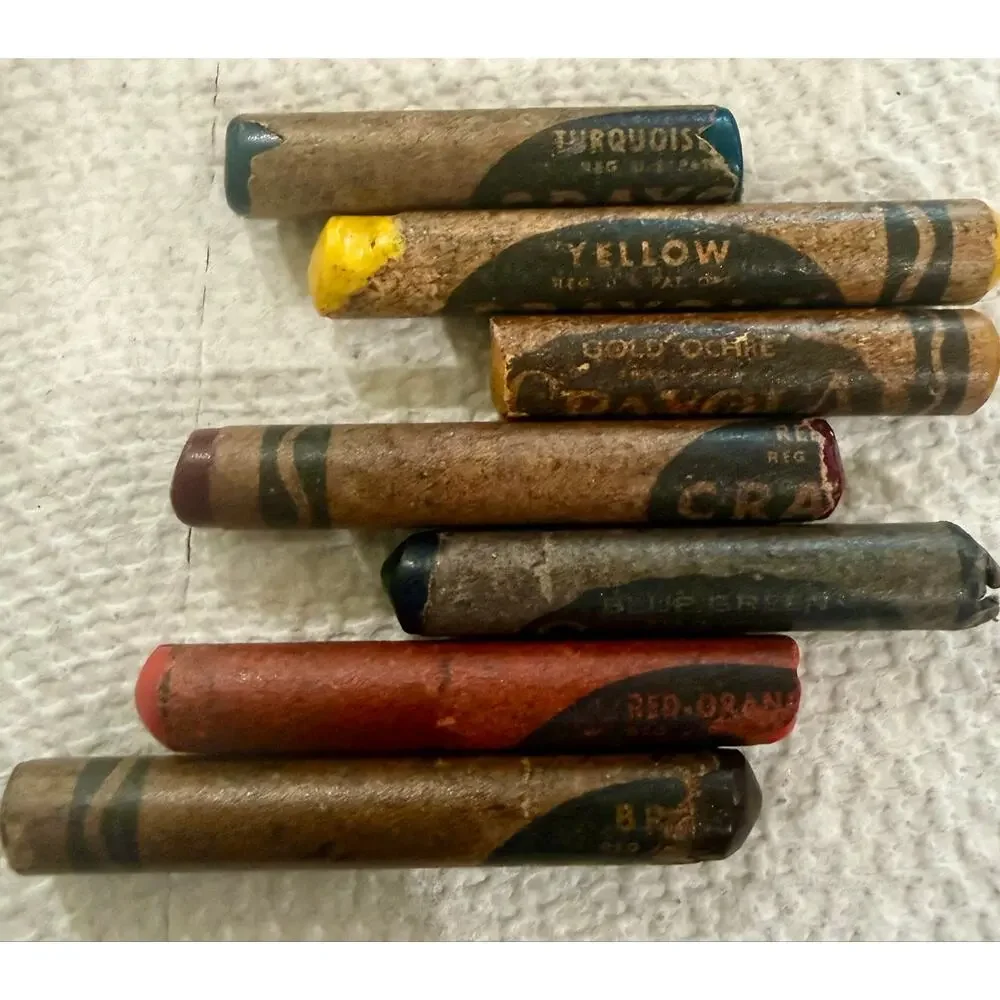 Vintage Crayola Crayons Large Lot Bundle Used Retired Colors Collection
